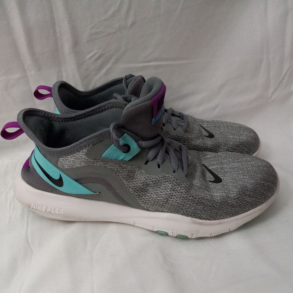 Nike Womens Flex Trainer 9 Cool Grey/Black/Pure Platinum 7.5 Shoes Sneakers
